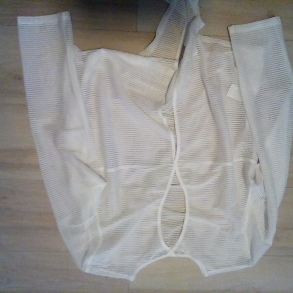 Sheer White Blouse - women's, Large